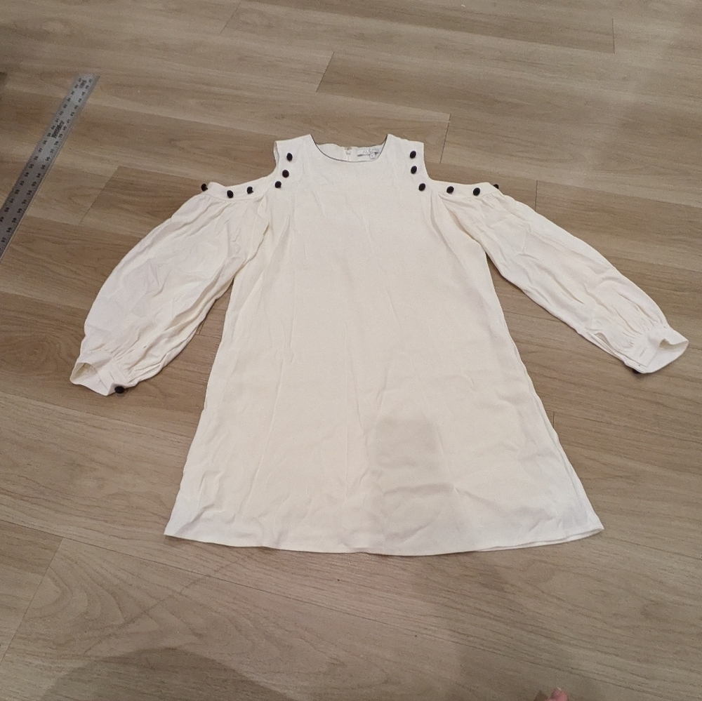 Alexis Shoulder Cutout Blouse With Black Buttons - Size L